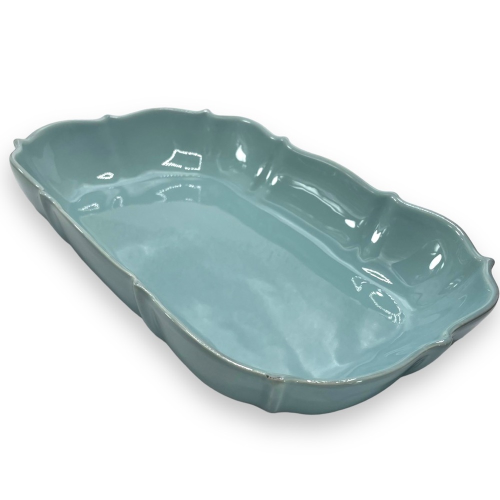 Waterford Great Room Vintage Green Tea Rectangular Baking Dish Made in Portugal